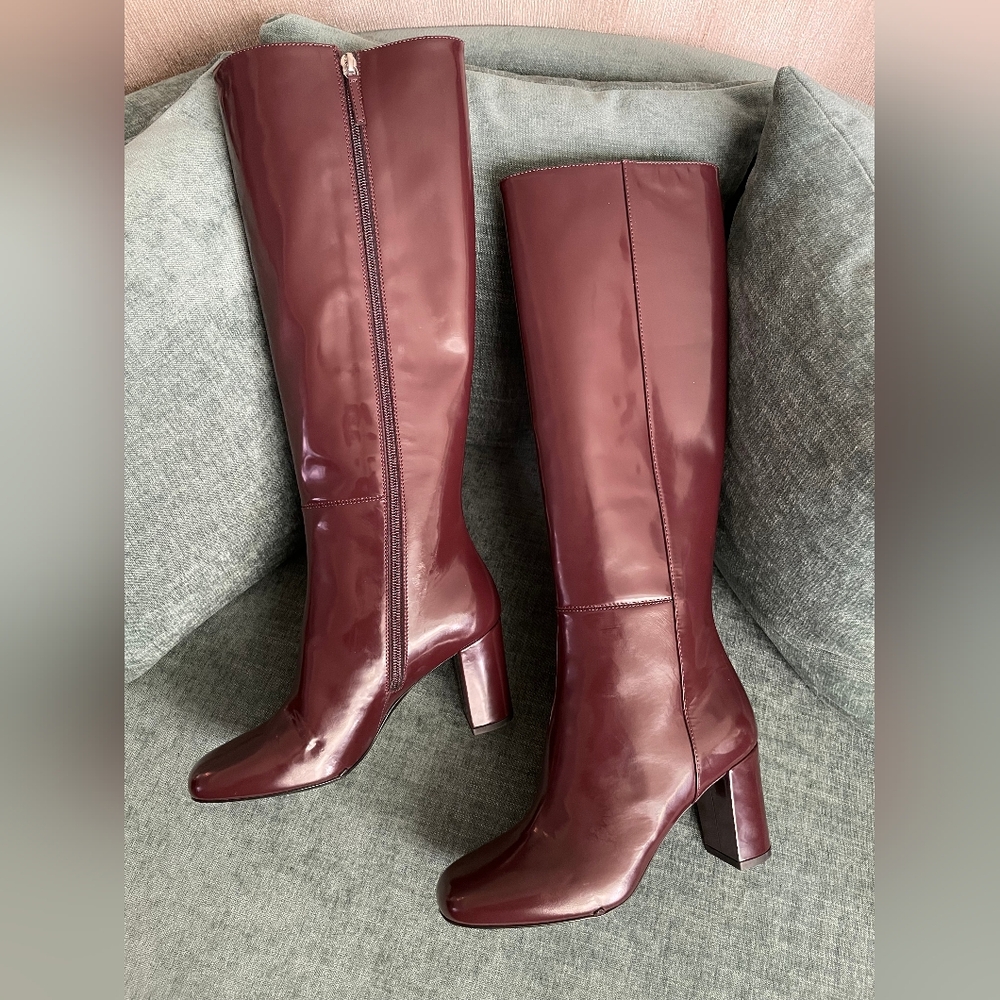 NWT $1200 Longchamp Patent Leather heeled boots